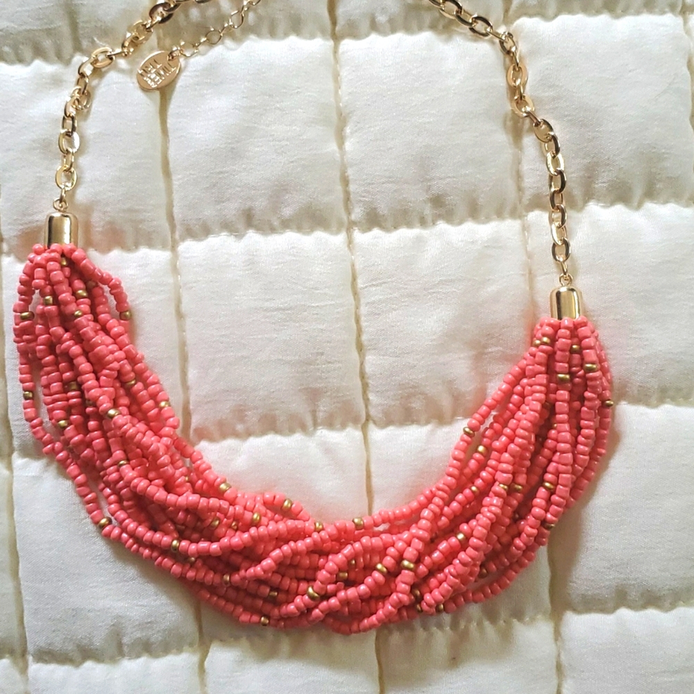 Layered gold chain herringbone necklace